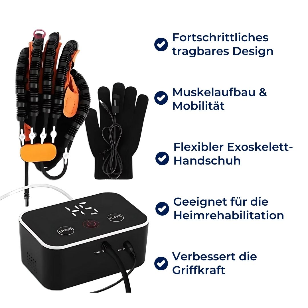 NeuroFlexx Tragbarer Hand-Rehabilitationsroboter – Schlaganfalltherapie, Fingertraining & Muskelaufbau für die Heimrehabilitation