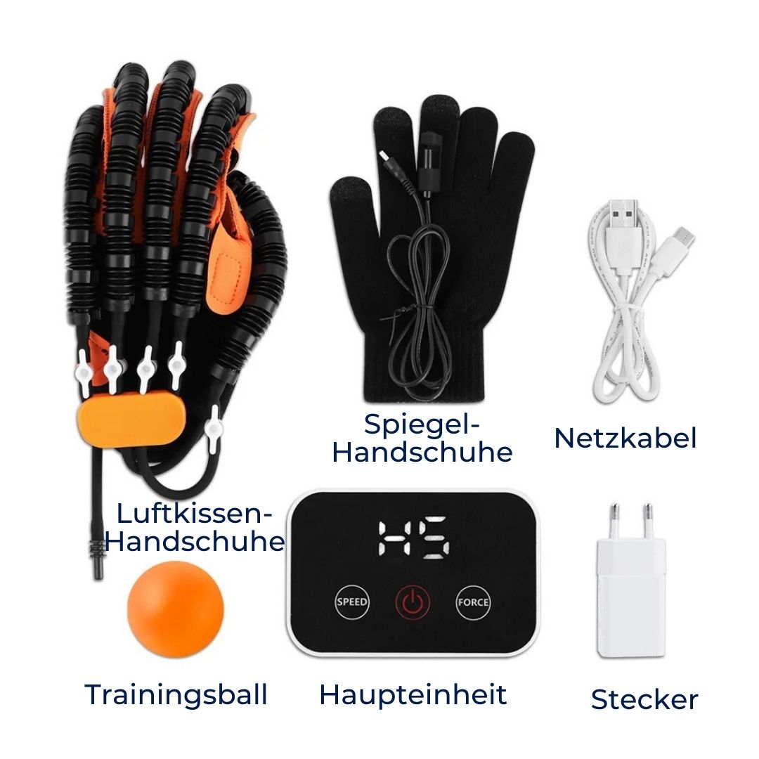 NeuroFlexx Tragbarer Hand-Rehabilitationsroboter – Schlaganfalltherapie, Fingertraining & Muskelaufbau für die Heimrehabilitation