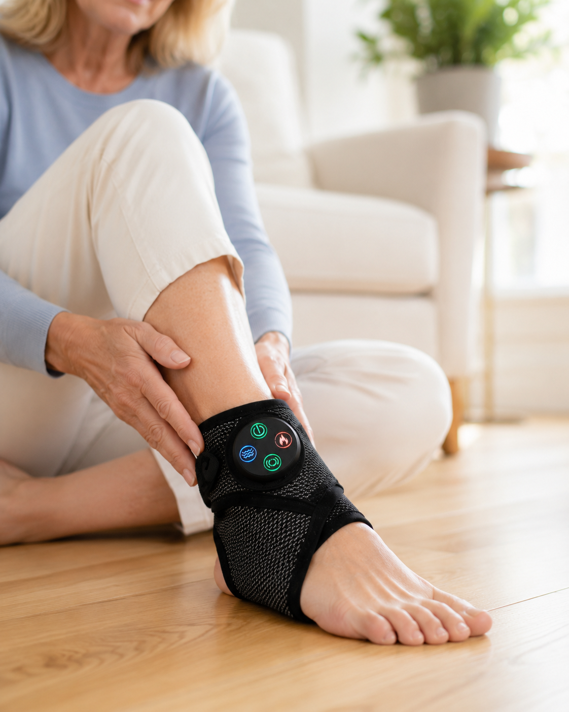ReliefFlex | Elektrisches Fußmassagegerät – Verstellbare Bandage für Schmerzlinderung & Muskelentspannung am Fußgelenk