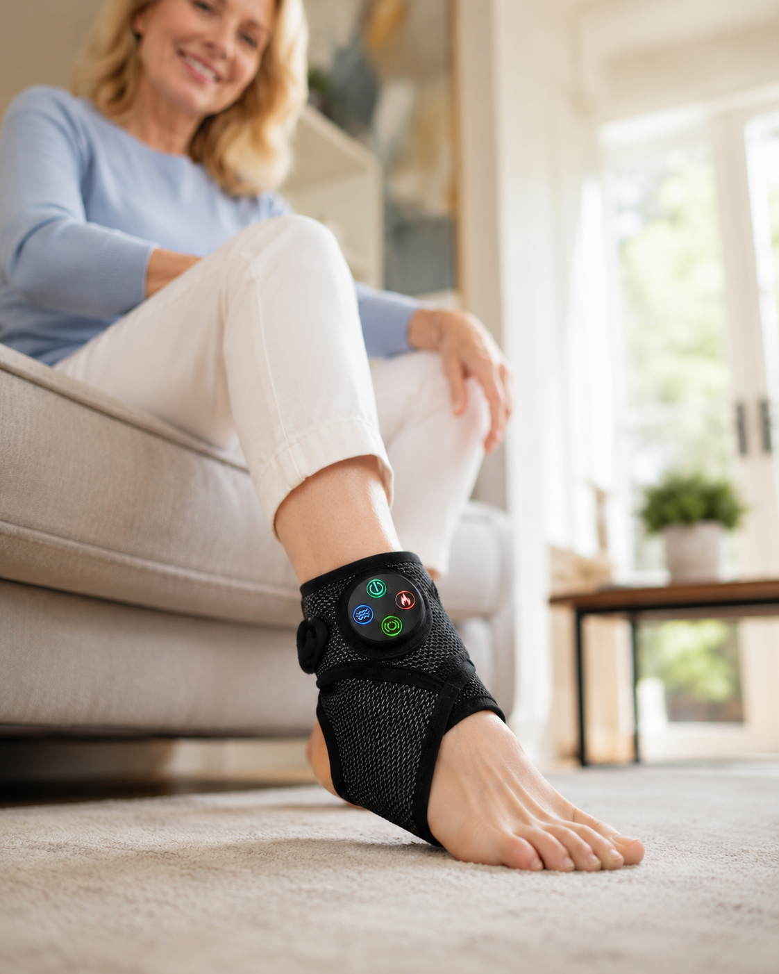 ReliefFlex | Elektrisches Fußmassagegerät – Verstellbare Bandage für Schmerzlinderung & Muskelentspannung am Fußgelenk