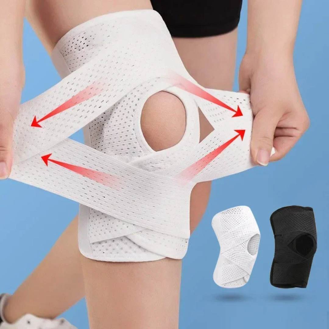 FlexGuard Kniebandage | Mit Federstützen und Spannriemen – Stabilität, Schmerzlinderung und Schutz