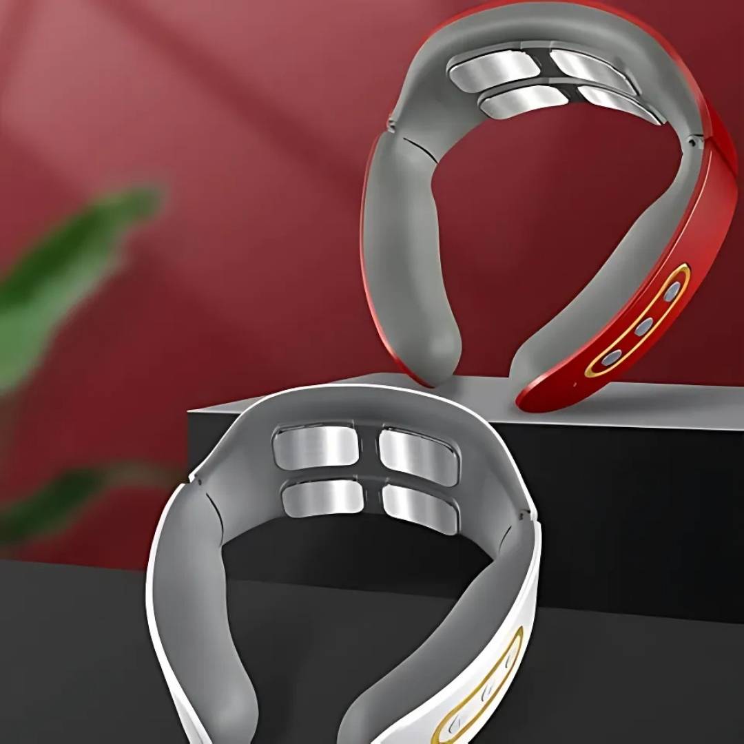 NeckVital EMS Nackenmassagegerät - Muskelstimulation - Schmerzlinderung - Wärmetherapie - Einstellbare Intensität für Zuhause, Büro, Reise