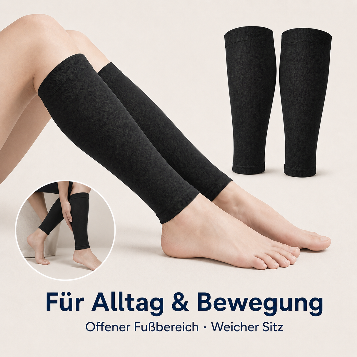 BeinWohl Kompressionssocken | Weicher Halt für Alltag, Reise und Sport