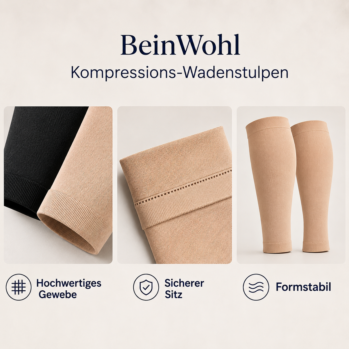 BeinWohl Kompressionssocken | Weicher Halt für Alltag, Reise und Sport