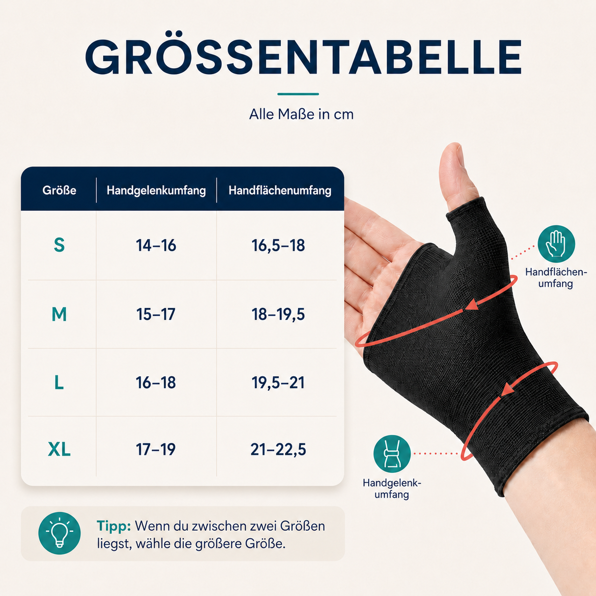 HandWohl Handgelenkbandage | Elastischer Halt mit Daumenstütze