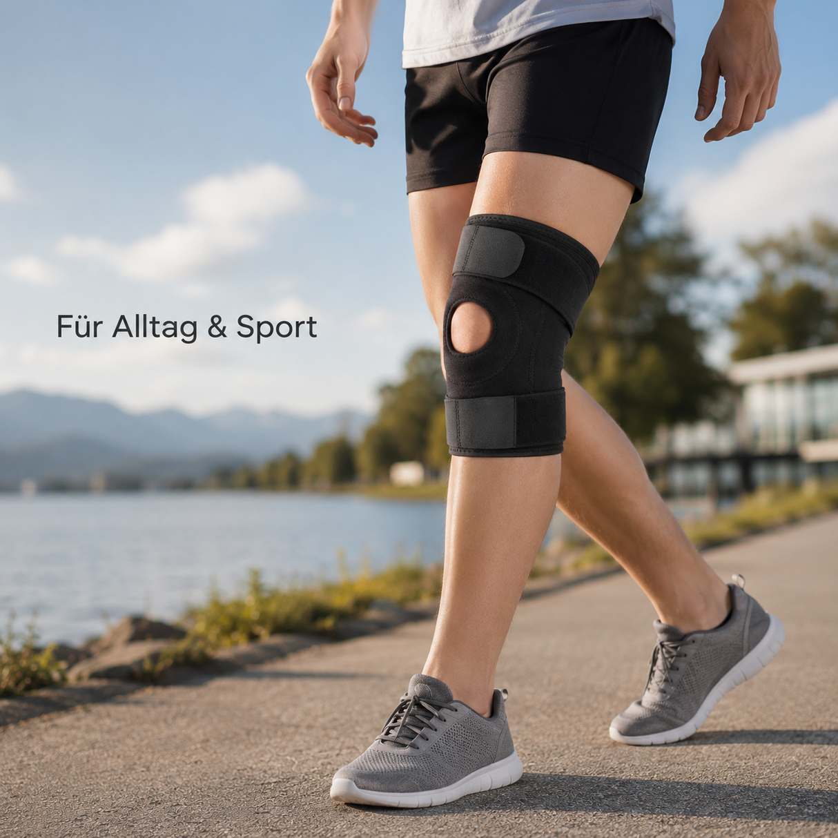 KnieAktiv Kniebandage mit Kompression | Verstellbarer Halt für Sport