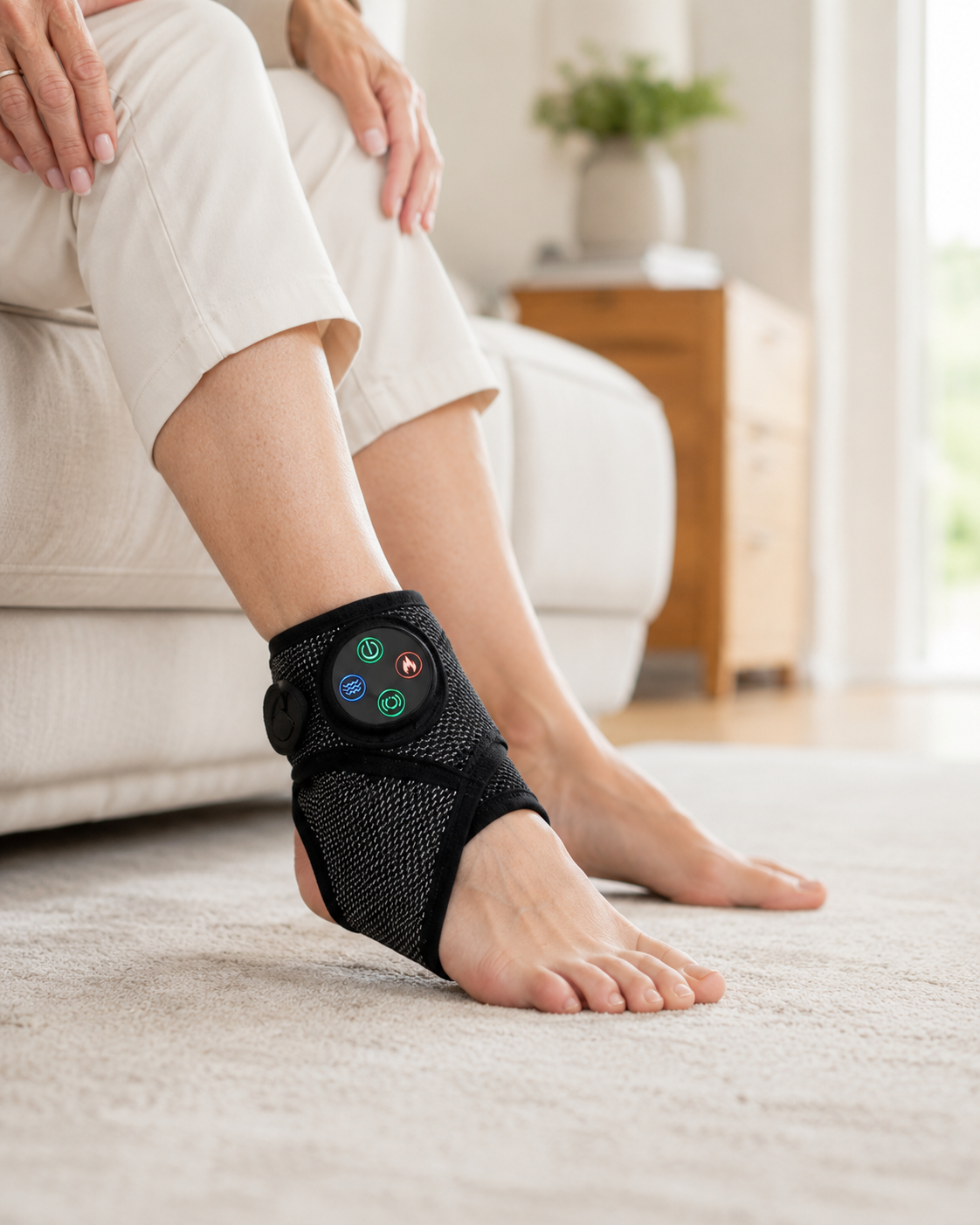 ReliefFlex | Elektrisches Fußmassagegerät – Verstellbare Bandage für Schmerzlinderung & Muskelentspannung am Fußgelenk